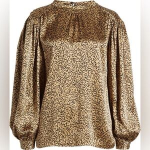 Abstract Print Balloon Sleeve Silk Top
FRAME